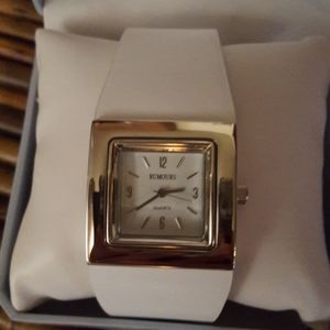 Gorgeous white and silver sleek watch